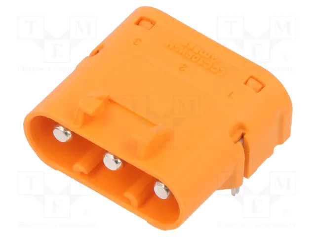 Connector: DC supply; socket; male; LC; 20A; 1kV; PIN: 3; angled 90° AMASS LCC30PW-M