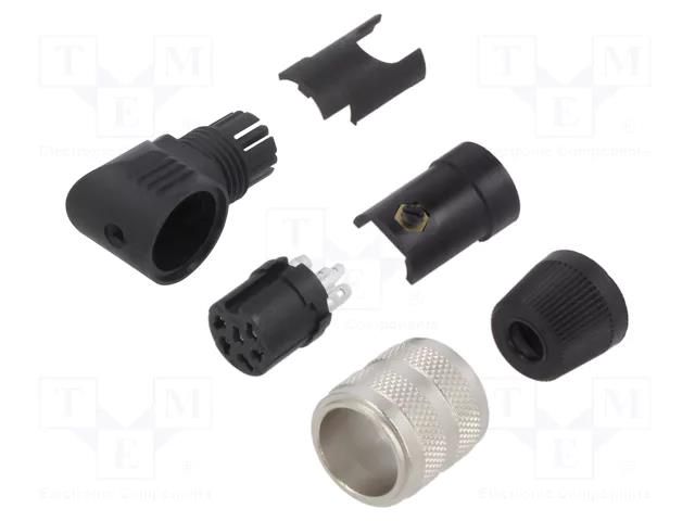 Connector: M16; plug; female; PIN: 6; 5A; 150V; 682; soldering; IP40 BINDER 09-0144-70-06