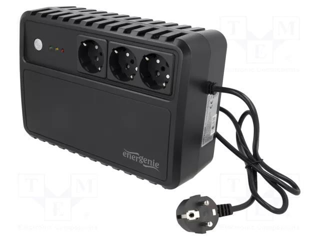 Power supply: UPS; with strip; 600W; 1kVA; 220V; 175x255x93mm; 9Ah GEMBIRD EG-UPS-3SDT1000-01