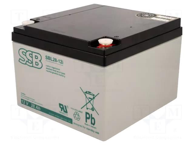 Re-battery: acid-lead; 12V; 28Ah; AGM; maintenance-free SSB ACCU-SBL-28-12I/S