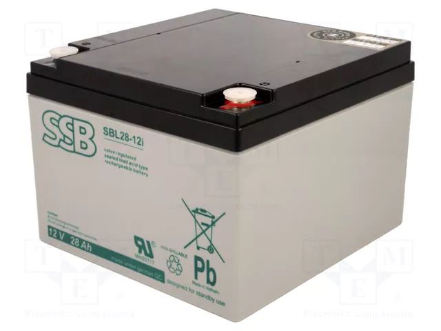 Re-battery: acid-lead; 12V; 28Ah; AGM; maintenance-free SSB ACCU-SBL-28-12I/S