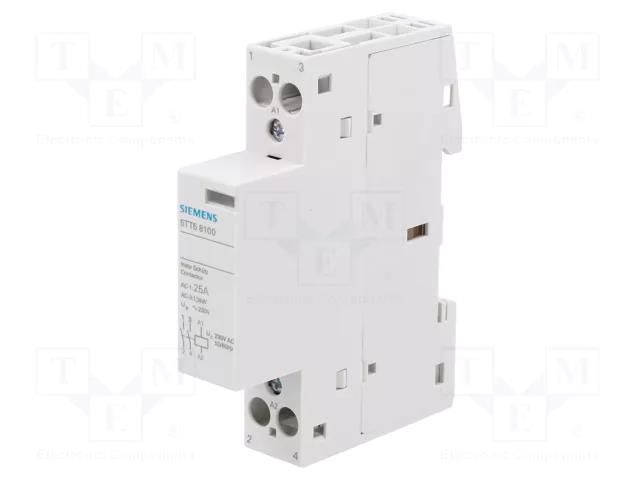 Contactor: 2-pole installation; 25A; 230VAC; NO x2 SIEMENS 5TT5810-0