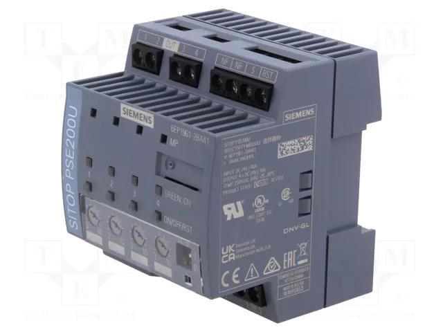 Power supply: switching; for DIN rail; 24VDC; 10A; 24VDC SIEMENS 6EP1961-2BA41