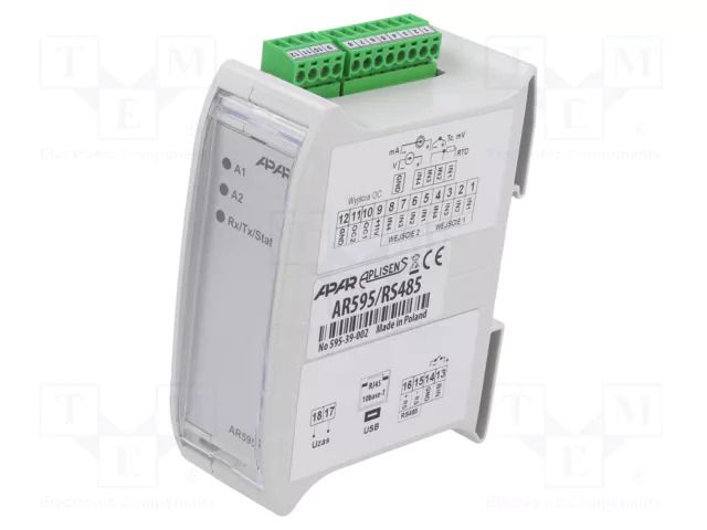 Converter: analog signals; for DIN rail mounting; IP20; 0÷50°C APAR AR595/RS485