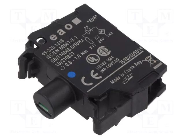 Illuminating unit; 22mm; 45; front fixing; 24VAC; screw terminals EAO 45-320.1J16