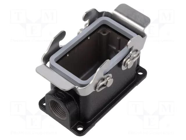 Enclosure for connectors: HDC; size 10B; Han® M; IP65; angled HARTING 19370101270