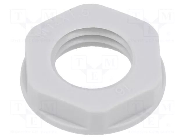 Nut; M12; polyamide; 18mm; light grey; Thread: metric; Pitch: 1.5 TE Connectivity 1SNG607001R0000