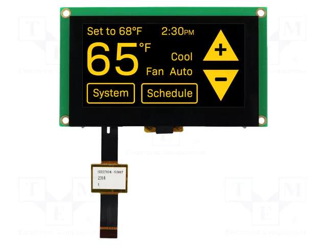 Display: OLED; graphical; 2.7"; 128x64; Dim: 82x47.5x8.1mm; yellow NEWHAVEN DISPLAY INTERNATIONAL NHD-2.712864WDY3MC