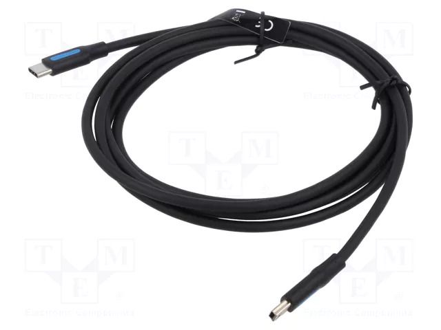Cable; USB 2.0; USB B mini plug,USB C plug; nickel plated; 2m VENTION COWBH
