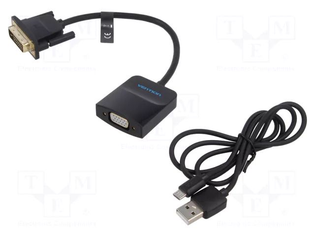 Converter; PVC; Full HD 1080p; Len: 0.15m; Øcable: 5mm; black VENTION EBBBB