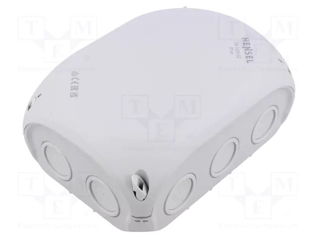 Enclosure: junction box; X: 130mm; Y: 180mm; Z: 77mm; IP66; grey HENSEL HENSEL-DK-1000-GZ