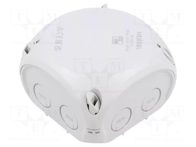 Enclosure: junction box; X: 93mm; Y: 93mm; Z: 62mm; IP66,IP67; grey HENSEL HENSEL-KF-0202-G