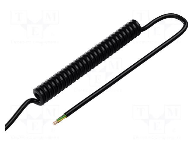 Wire: coiled; 6x0.15mm2; unshielded; PUR; black; 300V; 0.5m; 2m SIMECH SPT00074C