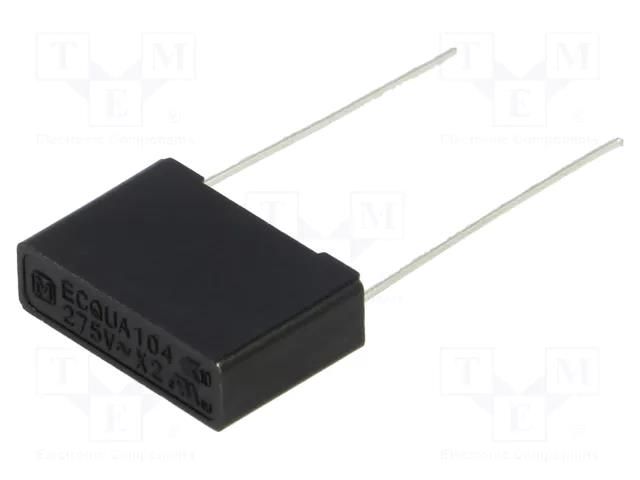 Capacitor: polypropylene; ECQUA; 0.1uF; 275VAC; 17.5x12x5mm; THT PANASONIC ECQUAAF104M