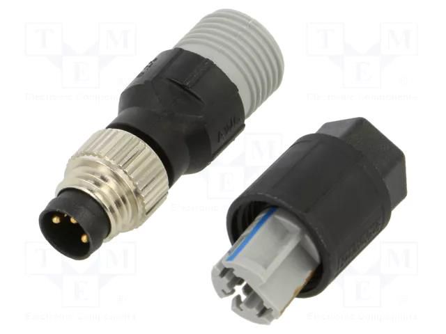 Connector: M8; male; for cable; plug PHOENIX CONTACT SACCM8MS3QO0.25M