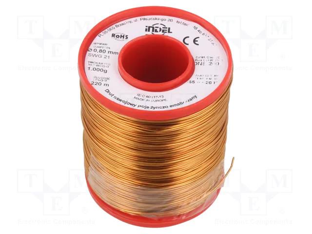 Coil wire; single coated enamelled; 0.8mm; 1kg; -65÷200°C INDEL DNE0.80-1.00