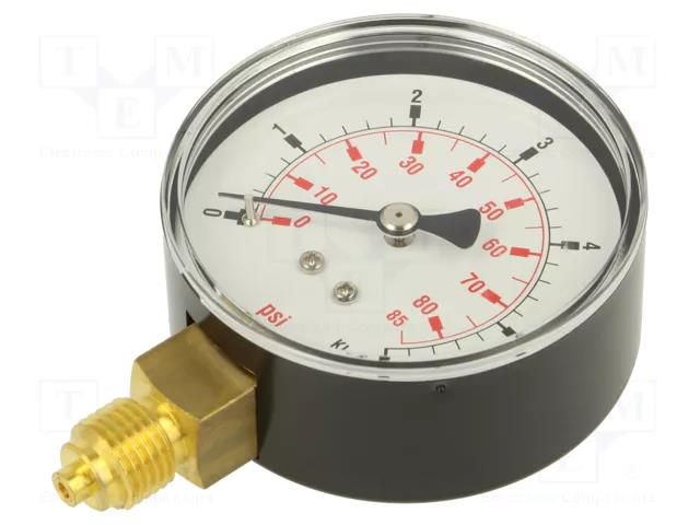 Manometer; 0÷6bar; G 1/4",bottom connection; 63mm; Temp: -20÷60°C PNEUMAT 116-DE