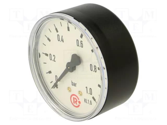 Manometer; 0÷1bar; G 1/4",rear connection; 63mm; Temp: -20÷60°C PNEUMAT 212-K
