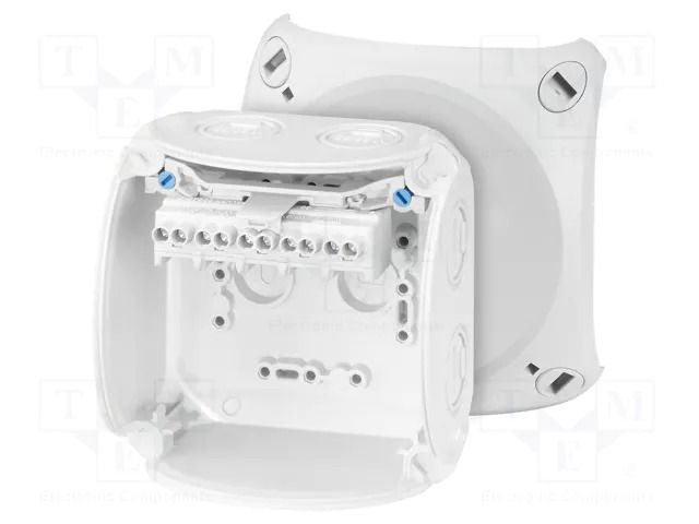 Enclosure: junction box; X: 104mm; Y: 104mm; Z: 70mm; IP66,IP67; grey HENSEL HENSEL-KF-0404-G