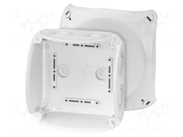 Enclosure: junction box; X: 130mm; Y: 130mm; Z: 77mm; IP66,IP67; grey HENSEL HENSEL-KF-0600-G