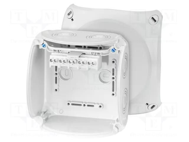 Enclosure: junction box; X: 130mm; Y: 130mm; Z: 77mm; IP66,IP67; grey HENSEL HENSEL-KF-0604-G