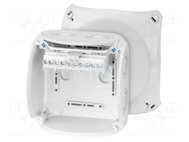 Enclosure: junction box; X: 130mm; Y: 130mm; Z: 77mm; IP66,IP67; grey HENSEL HENSEL-KF-0606-G