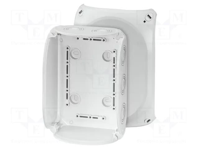 Enclosure: junction box; X: 130mm; Y: 180mm; Z: 77mm; IP66,IP67; grey HENSEL HENSEL-KF-1000-G