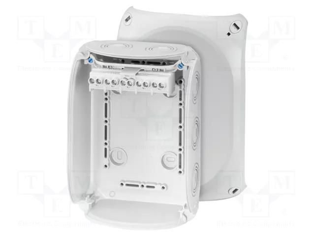 Enclosure: junction box; X: 130mm; Y: 180mm; Z: 77mm; IP66,IP67; grey HENSEL HENSEL-KF-1006-G