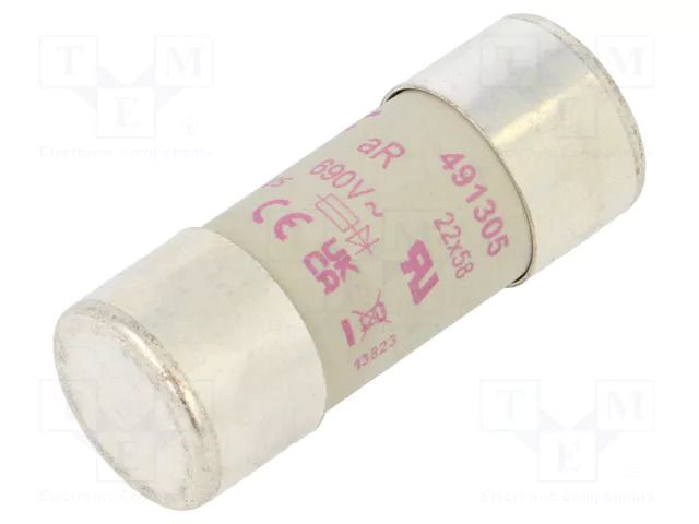 Fuse: fuse; 25A; 690VAC; 700VDC; aR; 22x58mm DF ELECTRIC 491305