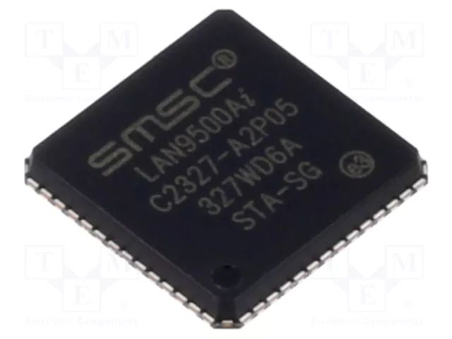 IC: Ethernet controller; 10/100Base-T; VQFN56; 3.3V; -40÷85°C MICROCHIP TECHNOLOGY LAN9500AI-ABZJ