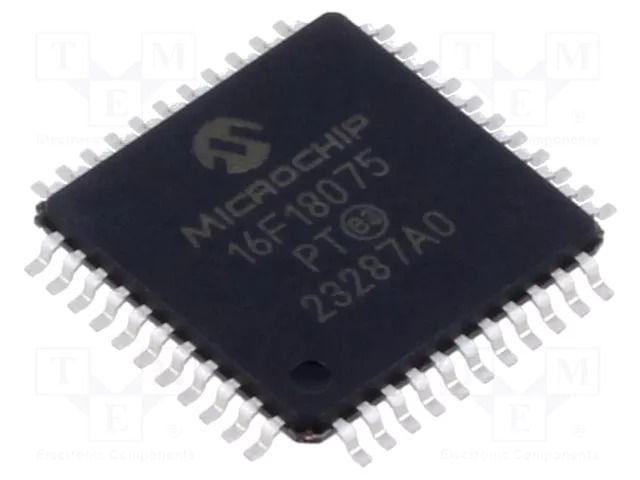 IC: PIC microcontroller; 14kB; 32MHz; 1.8÷5.5VDC; SMD; TQFP44 MICROCHIP TECHNOLOGY PIC16F18075-E/PT