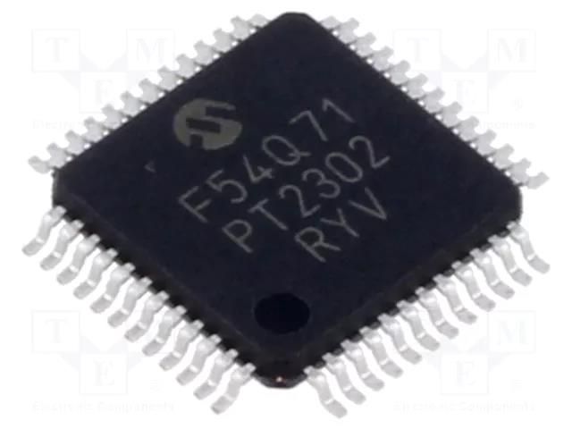 IC: PIC microcontroller; 16kB; 64MHz; 1.8÷5.5VDC; SMD; TQFP48 MICROCHIP TECHNOLOGY PIC18F54Q71-I/PT