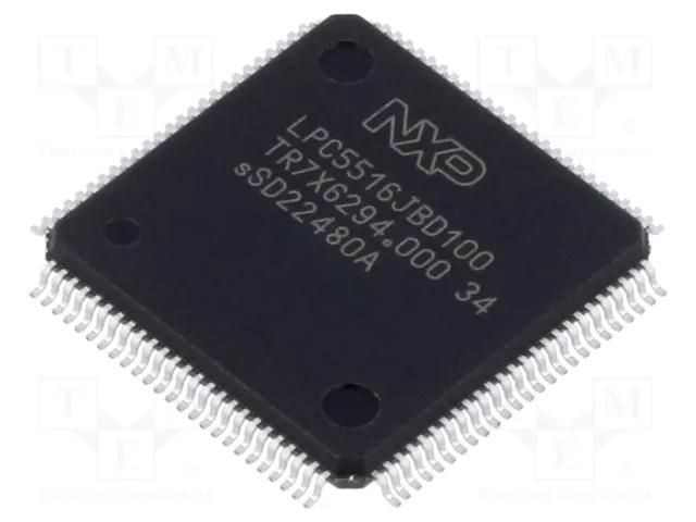 IC: ARM microcontroller; 96kBSRAM,256kBFLASH; HLQFP100 NXP LPC5516JBD100E