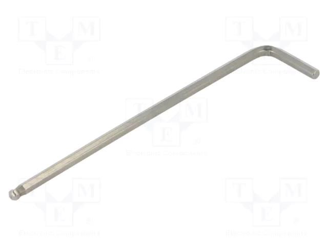 Wrench; hex key,spherical; HEX 3mm; Overall len: 103mm; long BAHCO SA.SS324-3