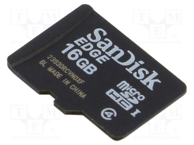 Memory card; EDGE; microSDHC; R: 20MB/s; W: 5MB/s; Class 4; 16GB SANDISK SDSDQAB-016G