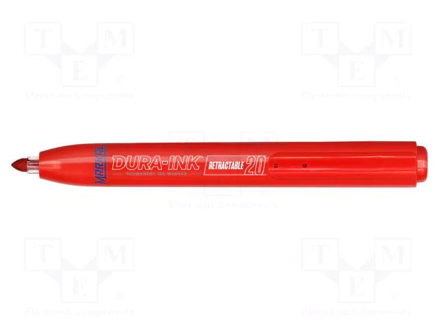 Marker: permanent; red; Dura-Ink 20; Tip: round MARKAL MAR-96576-RD