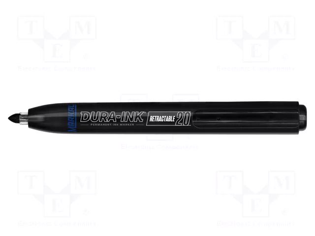 Marker: permanent; black; Dura-Ink 20; Tip: round MARKAL MAR-96575-BK