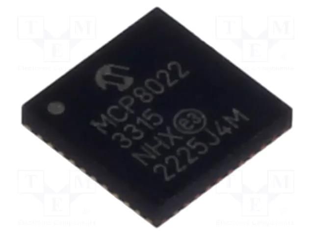 IC: driver; 3-phase motor controller,LDO; UART; VQFN40; 0.5A; Ch: 3 MICROCHIP TECHNOLOGY MCP80223315HNHXVAO