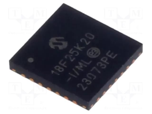 IC: PIC microcontroller; 64MHz; 1.8÷3.6VDC; SMD; QFN28; PIC18; tube MICROCHIP TECHNOLOGY PIC18F25K20-I/ML