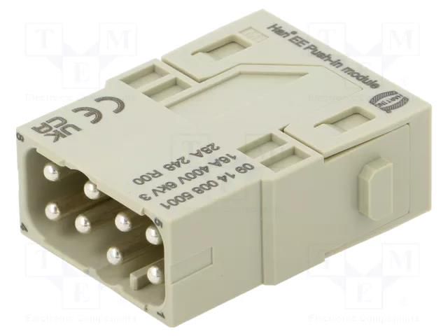 Connector: HDC; module; male; 16A; 400V; Han-Modular®; PIN: 8 HARTING 09140085001