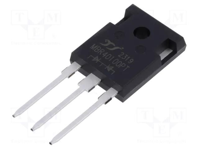 Diode: Schottky rectifying; THT; 100V; 40A; TO247-3; Ufmax: 0.85V YANGJIE TECHNOLOGY MBR40100PT-YAN
