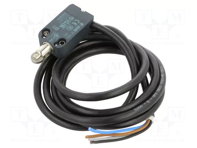 Limit switch; metal roller Ø12mm; NC x2; 10A; max.250VAC; cables PIZZATO ELETTRICA NFB020BB-DN2