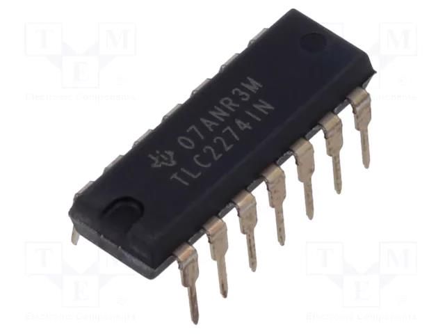 IC: operational amplifier; 2.2MHz; Ch: 4; DIP14; tube TEXAS INSTRUMENTS TLC2274IN