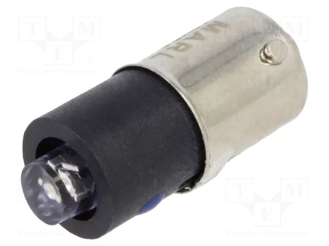 LED lamp; blue; BA9S; 12VDC; No.of diodes: 1; 5mm; Bulb: T3 1/4 MARL 215-930-21-38