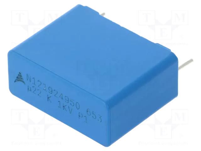 Capacitor: polypropylene; 220nF; 1kVDC; 250VAC; 26.5x20.5x11mm EPCOS B32653A0224K000