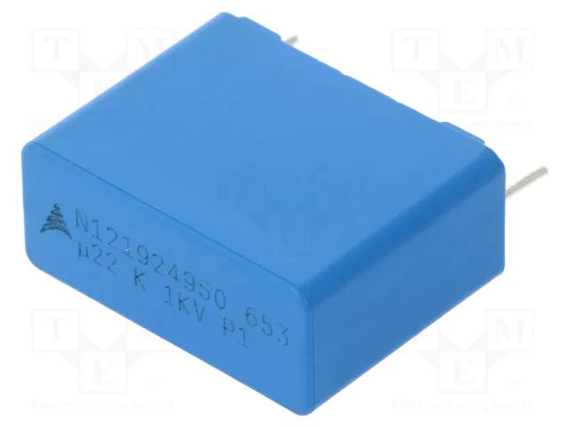Capacitor: polypropylene; 220nF; 1kVDC; 250VAC; 26.5x20.5x11mm EPCOS B32653A0224K000