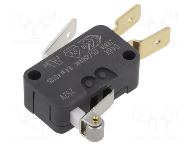 Microswitch SNAP ACTION; 21A/250VAC; with lever (with roller) ZF D489-V3RA