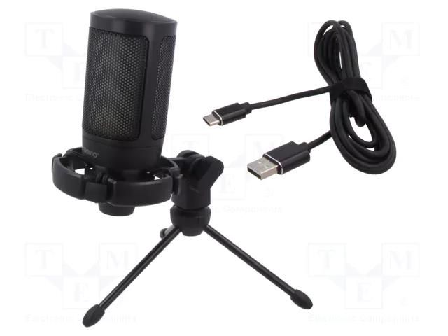 Microphone; black,red; USB A; wired; Features: PnP; 1.8m; -40dB SAVIO SAVGMC-SONARPRO01