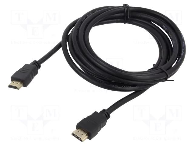 Cable; HDMI plug,both sides; Len: 3m; black; HDMI 1.4; black; 30AWG SAVIO SAVKABELCL-06