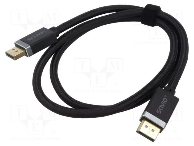 Cable; DisplayPort plug,both sides; textile; DisplayPort 1.4 SAVIO SAVKABELCL-165